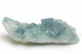 Cubic, Blue-Green Fluorite Crystal Cluster with Phantoms - China #217442-1